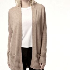 Talula Aritzia Lenox Cashmere blend XxS Beige Open Pocket Cardigan Sweater